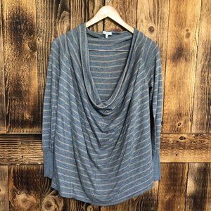Joie Tibby Striped Cowl Neck Cashmere Sweater Sz S